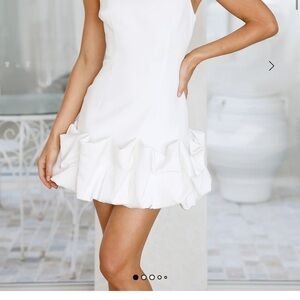 Hello Molly White Ruffle Mini Dress